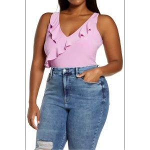 Leith Lily Sleeveless Ruffle Bodysuit